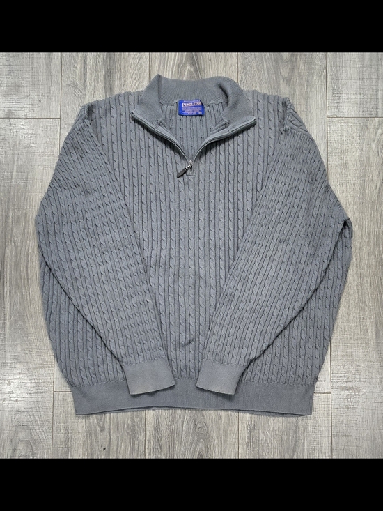 Pendleton Other - Pendleton Men's Gray Cable-Knit Half-Zip Sweater #503